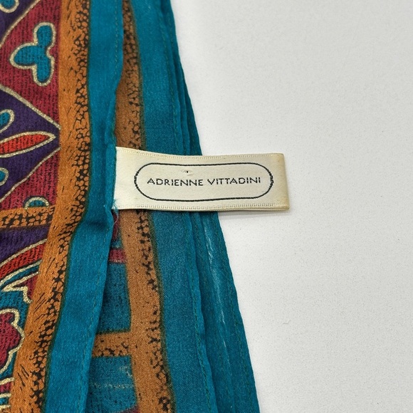 VTG Adrienne Vittadini 100% Silk Floral Scarf 11"x53"Japan - Picture 3 of 7